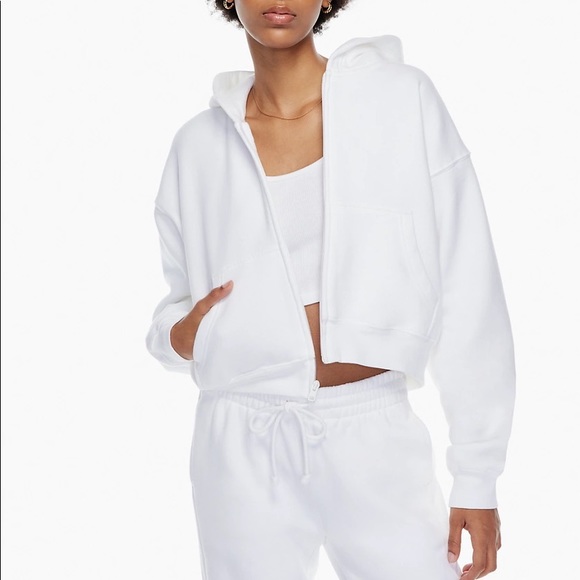 Aritzia TNA Cozy Fleece Boyfriend Boxy Zip Hoodie S - Picture 2 of 6